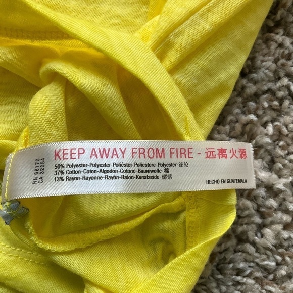 Free People FP Movement Yellow Short Sleeve T-Shirt Sz XS Summer Sheer Beach - Picture 9 of 10